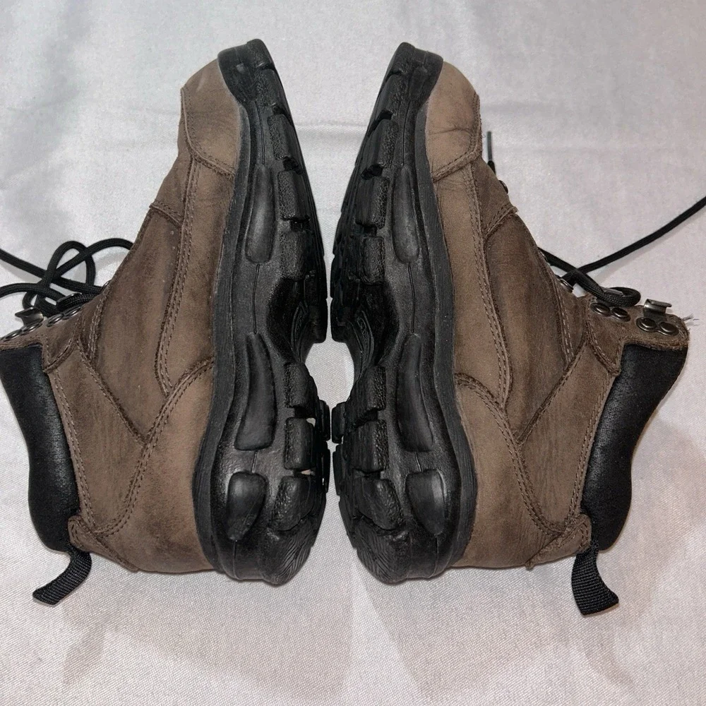 Lands' End Performance Boots Brown Lace Up Leather Ankle‎ Boots 68407 Sz 7.5B